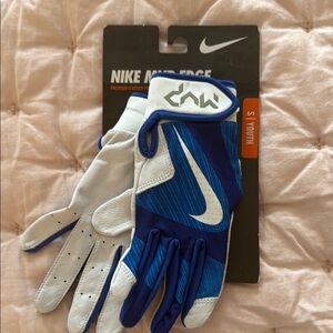 Nike Men's Dynamic Blue and White Gloves
